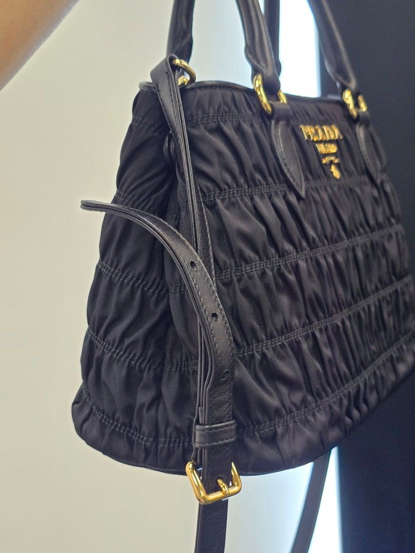 Prada Black Small Tessuto Gaufre Nylon Tote Bag (Category: Luxury Bags & Wallets) located in Taguig. Submitted by mluxeph (Listing ID 1462489491, Image 3). Description: Prada Black Small Tessuto Gaufre Nylon Tote Bag with Original Dustbag and care cards.