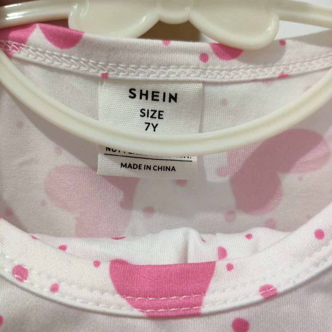 Preloved Shein Pajama for Kids (Category: Babies & Kids Fashion) located in Caloocan City. Submitted by valathea (Listing ID 1462539838, Image 2). Description: pajama set • with minimal flaw size 7y on tag best fit 4-5y 🌱 ₱50.00 📍 north caloocan courier: 🛵 lalamove (BPI, Gcash, no COD) 🚀 in-house rider, fixed ₱99 rate (COD).