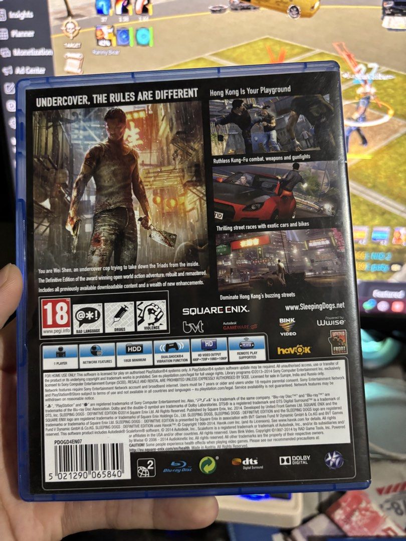 PS4 Sleeping Dogs (Definitive Edition) (Category: PlayStation) located in Cebu City. Submitted by arrheniusplays (Listing ID 1462604313, Image 2). Description: Tested & 💯 working WYSIWYG.