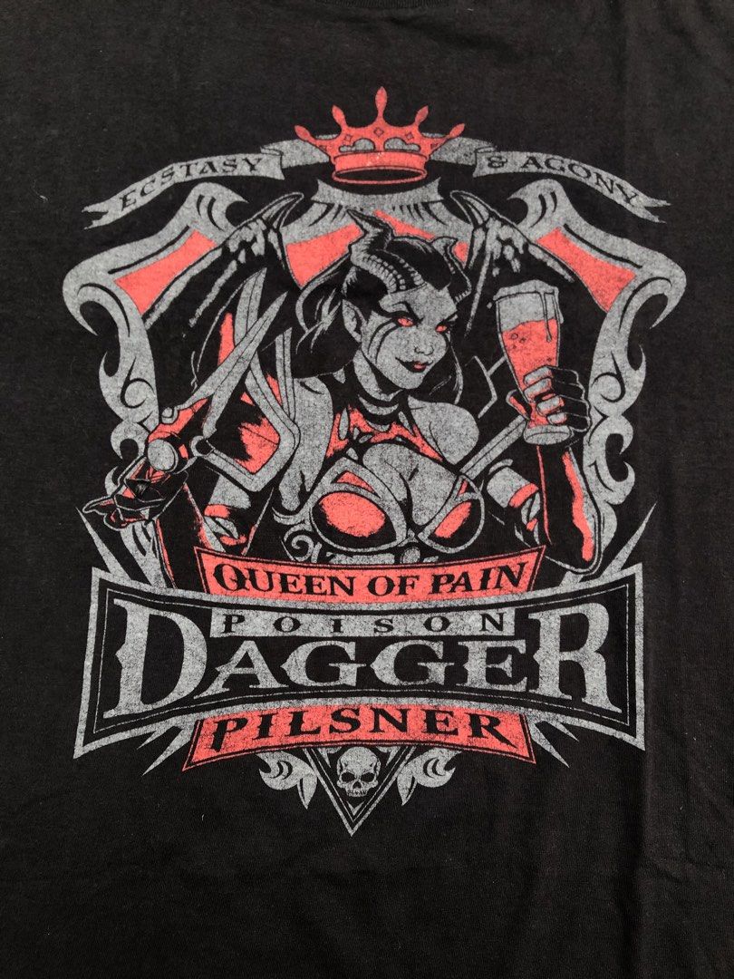 QUEEN OF PAIN (Category: Tshirts & Polo Shirts ) located in Manila. Submitted by thrift_neo (Listing ID 1462609710, Image 2). Description: QUEEN OF PAIN Official printed tag size M on tag dimes 20x27 issue:nail hole.
