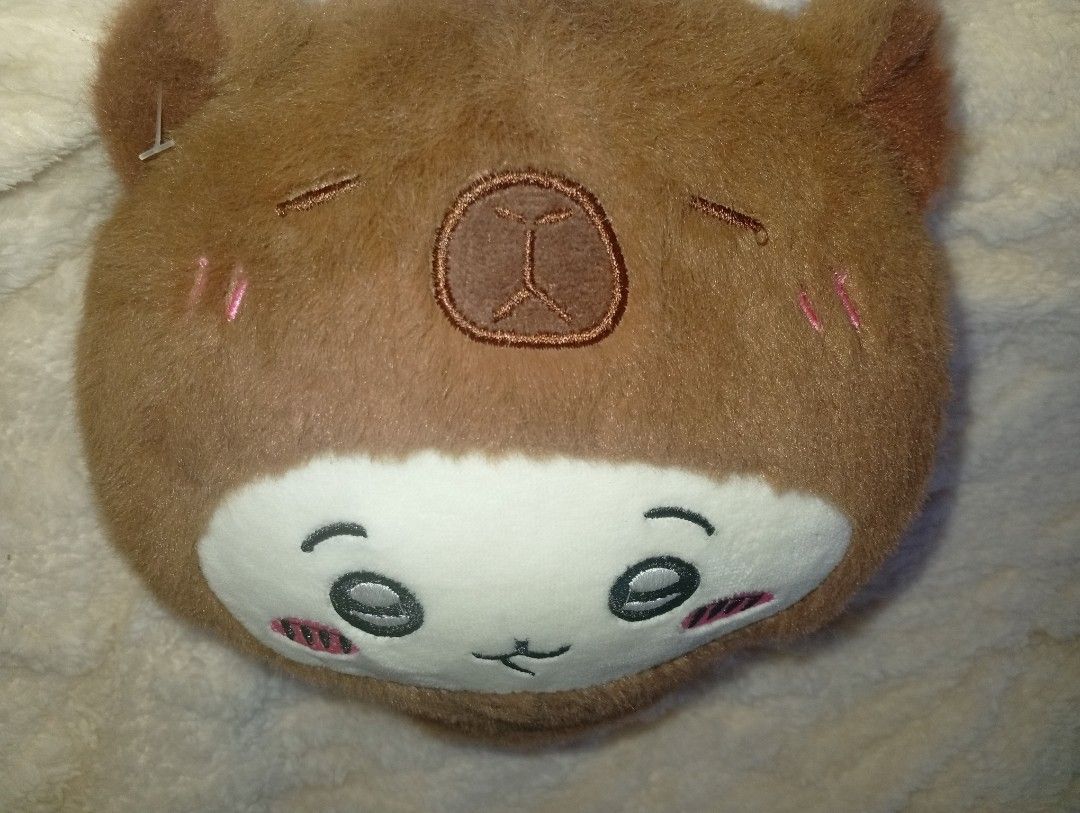 Rare Chiikawa Capybara Plushie (Category: Plushies & Soft Toys) located in Tarlac. Submitted by kaizer_rabbit (Listing ID 1406472435, Image 1). Description: Chiikawa in capybara 🌸🌸🌸 soft, smooth and fluffy (>^ω^<) size 20 cm kindly dm me for more pics, info and inquiries :>.