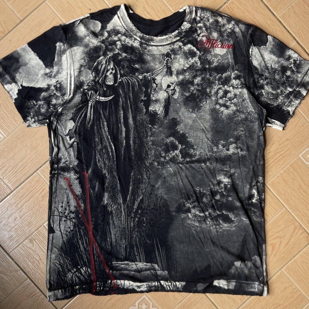 RARE GRAIL AFFLICTION (Category: Tshirts & Polo Shirts ) located in Iriga City. Submitted by nostalgic.ragstoriches (Listing ID 1462472662, Image 1). Description: 22x28 DIMENSIONS LARGE ON TAG.
