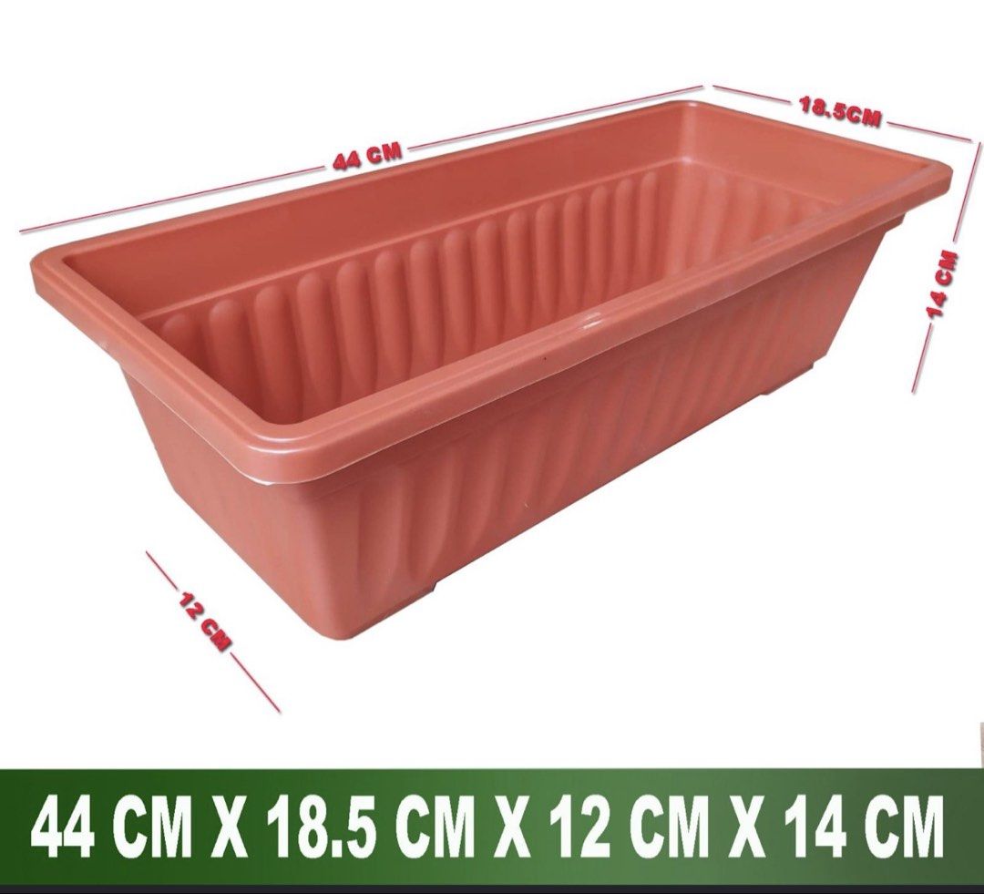 Rectangular Plastic Planter (Category: Pots & Planters) located in Singapore. Submitted by wildtree_6e4443 (Listing ID 1462476561, Image 1). Description: Take all for $40(10 pots ) Each $4.50 Color available Brick Red Light Green Light blue White FREE pot plate to be given. Messge me if you keen . .