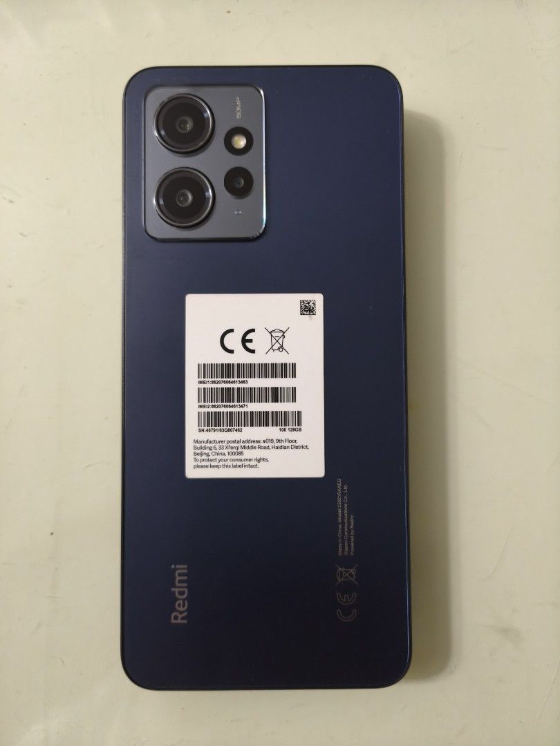 Redmi Note 12 (Category: Xiaomi) located in Marikina City. Submitted by macy_1024 (Listing ID 1462631108, Image 3). Description: Redmi Note 12 Onyx Gray lady-owned, 98% smooth with box and inclusions Negotiable :) Specs: 6GB RAM 128GB ROM Screen: 6.67-inch AMOLED DotDisplay Protection: Corning Gorilla Glass 3 Durability: IP53 dust and water resistance Battery: 5000mAh Charger: 33W Network: Dual sim (4G) + microSD card slot RFS: upgrade.