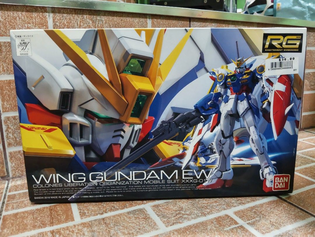 RG Wing Gundam EW (Brand new) (Category: Gundam & Model Kits) located in Caloocan City. Submitted by jbfuenzalida27 (Listing ID 1462638147, Image 1). Description: Brand new Unbuilt RG Wing Gundam EW Price: 1,800 Meetup: c3 caloocan or pick up.