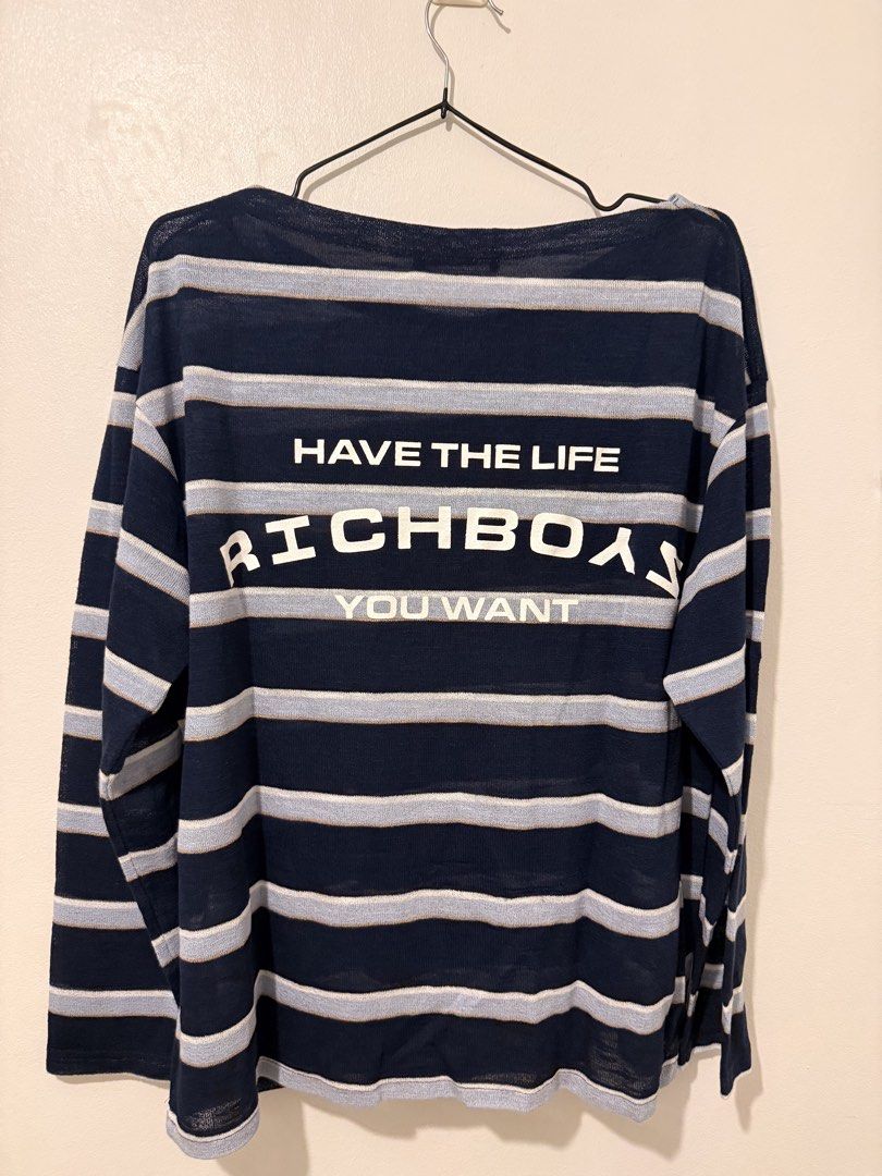 RICHBOYZ Striped Cover Up - Blue (Category: Tshirts & Polo Shirts ) located in Manila. Submitted by christian.usi (Listing ID 1462452907, Image 2). Description: Size: Medium Only used once No issue - like brandnew.