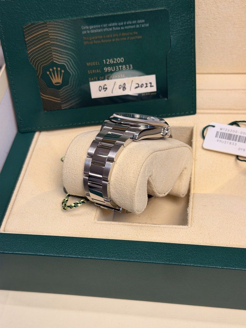 Rolex Datejust 36 (Category: Men's Watches) located in Quezon City. Submitted by LuxPieces (Listing ID 1462655928, Image 3). Description: Rolex Datejust Size 36mm Black Stick Dial Ref. 126200 - NEWEST REFERENCE FULL SET Pristine condition Year 2022 445k only.
