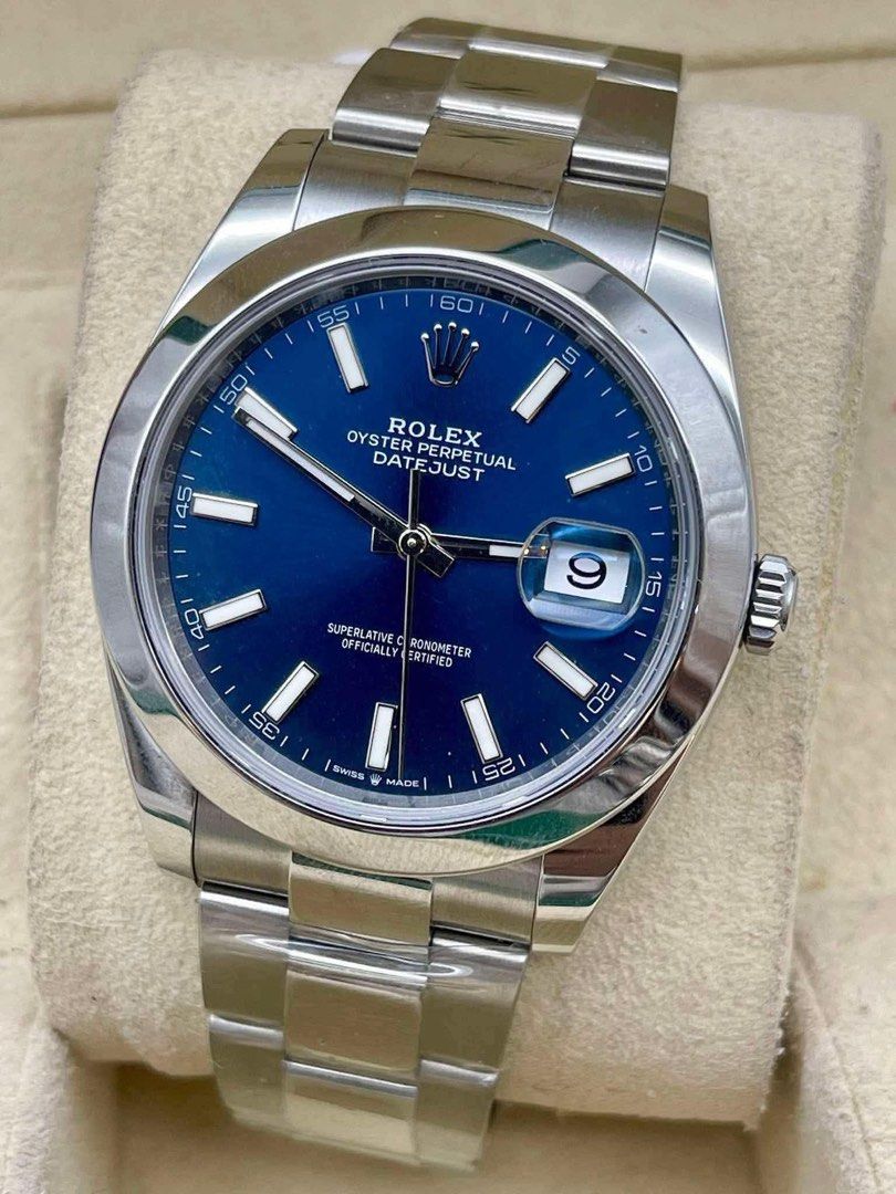 Rolex Oyster Perpetual Datejust Blue Dial Automatic Watch (Category: Luxury Watches) located in Manila. Submitted by watchesbyjamesdy (Listing ID 1462551274, Image 2). Description: - Rolex Oyster Perpetual Datejust - Stunning blue dial - Reliable automatic movement - Convenient date window at 3 o'clock - Durable stainless steel case and bracelet - Secure crown clasp - Exquisitely Swiss made.