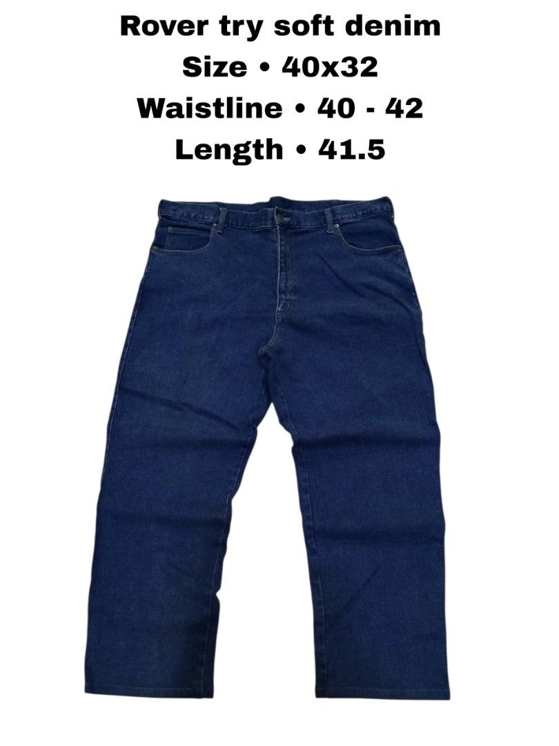Rover Try Soft Denim Jeans - Size 40x32 (Category: Jeans) located in Magdalena. Submitted by magdalenathrift20 (Listing ID 1462566970, Image 1). Description: - Brand: Rover Try - Style: Soft Denim Jeans - Color: Classic Blue - Waistline: 40-42 inches - Length: 41.5 inches - Ideal for: Everyday wear - Feel free to ask any questions!.