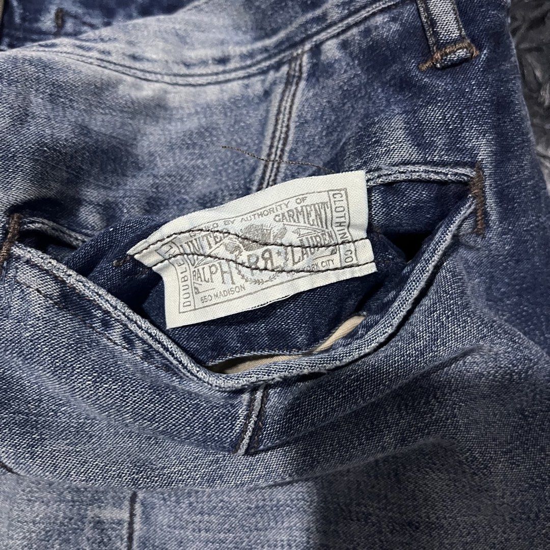RRL 3/4 Denim Suspender Pants - Size 29 (Category: Jeans) located in Cainta. Submitted by mackoyclassicfinds (Listing ID 1462626708, Image 3). Description: RRL 3/4 Denim Suspender Pants Size 29 Waist 32 inch Length 37 inch Hem 6 ½ inch Good Condition ₱2,500 + SF 📍Cainta Rizal Direct Message lang sa interesado.