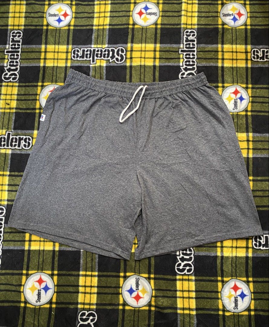 Russell Athletic, Sweat shorts (Category: Shorts) located in Cavite. Submitted by jc_thrift95 (Listing ID 1462635957, Image 1). Description: - a pair of gray Russell Athletic shorts featuring a comfortable elastic waistband with an adjustable drawstring. - Two side pockets - Stretch, and Garterized. - Made in Honduras - Color rate 9/10 no issue (Good as New) - See details picture for dimes..