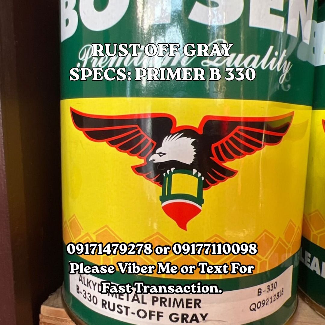 RUST OFF GRAY SPECS: PRIMER B 330 (Category: Home Improvement Tools & Accessories) located in Manila. Submitted by 09171479278_elsie. (Listing ID 1462495999, Image 1). Description: RUST OFF GRAY SPECS: PRIMER B 330 .