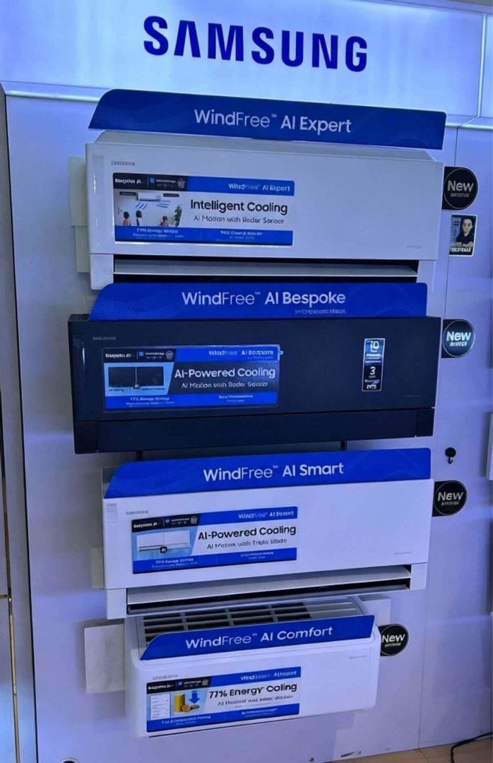 SAMSUNG WINDOW TYPE INVERTER AIR CONDITIONER (Category: Air Conditioning and Heating) located in Quezon City. Submitted by maryann.dimalanta (Listing ID 1462621656, Image 1). Description: Samsung Split Type Inverter Aircon AR60H10D1FWNTC - 18,200 1hp AR60H13D1FWNTC - 21,300 1.5hp AR60H18D1FWNTC - 28,200 2hp AR60H24D1FWNTC - 35,200 2.5hp AI SMART AR70H10D1H - 23,700 AR70H13D1H - 26,700 AR70H18D1H - 33,200 AR70H24D1H - 39,900 BESPOKE AIR CHARCOAL B