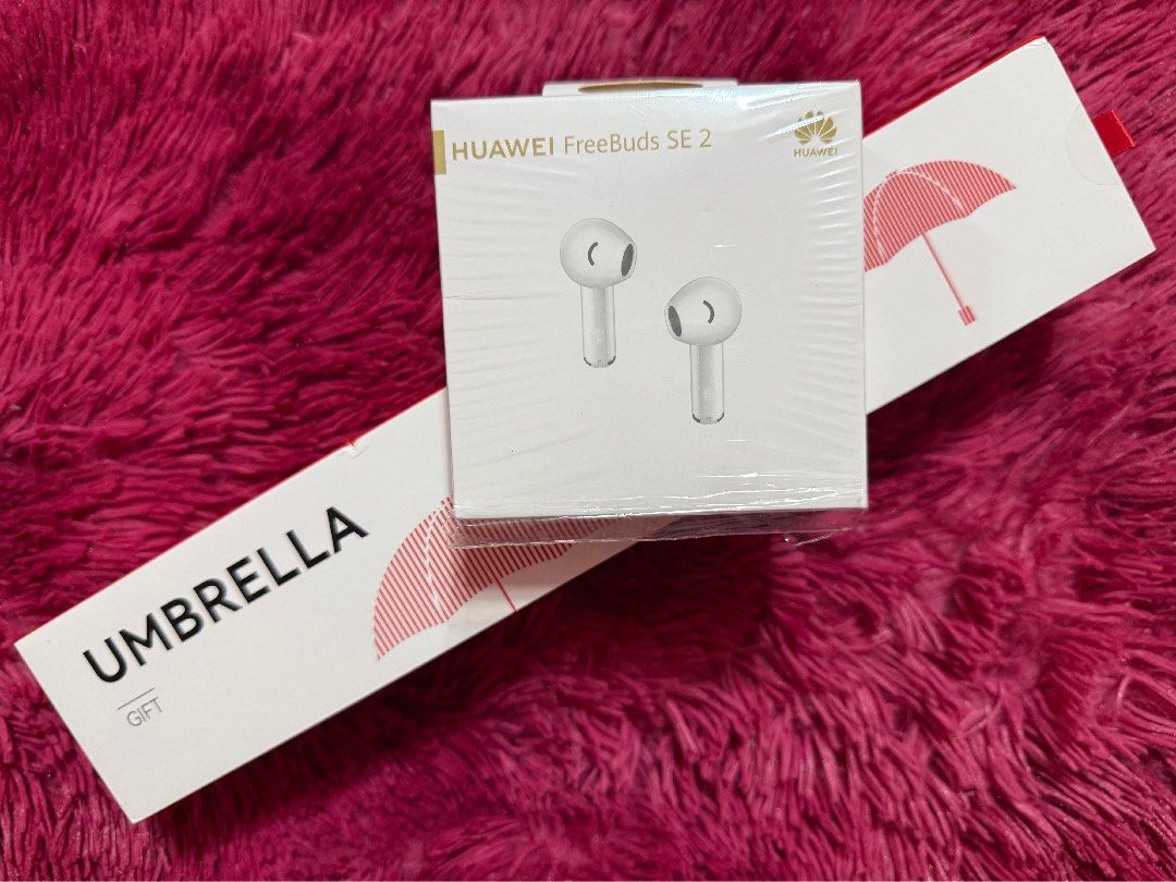 SEALED Huawei Freebuds SE 2 and Umbrella bundle (Category: Earphones) located in Antipolo. Submitted by micheicheim (Listing ID 1462597471, Image 1). Description: SEALED HUAEWEI BUNDLE 👉🏻MANUAL UV UMBRELLA .