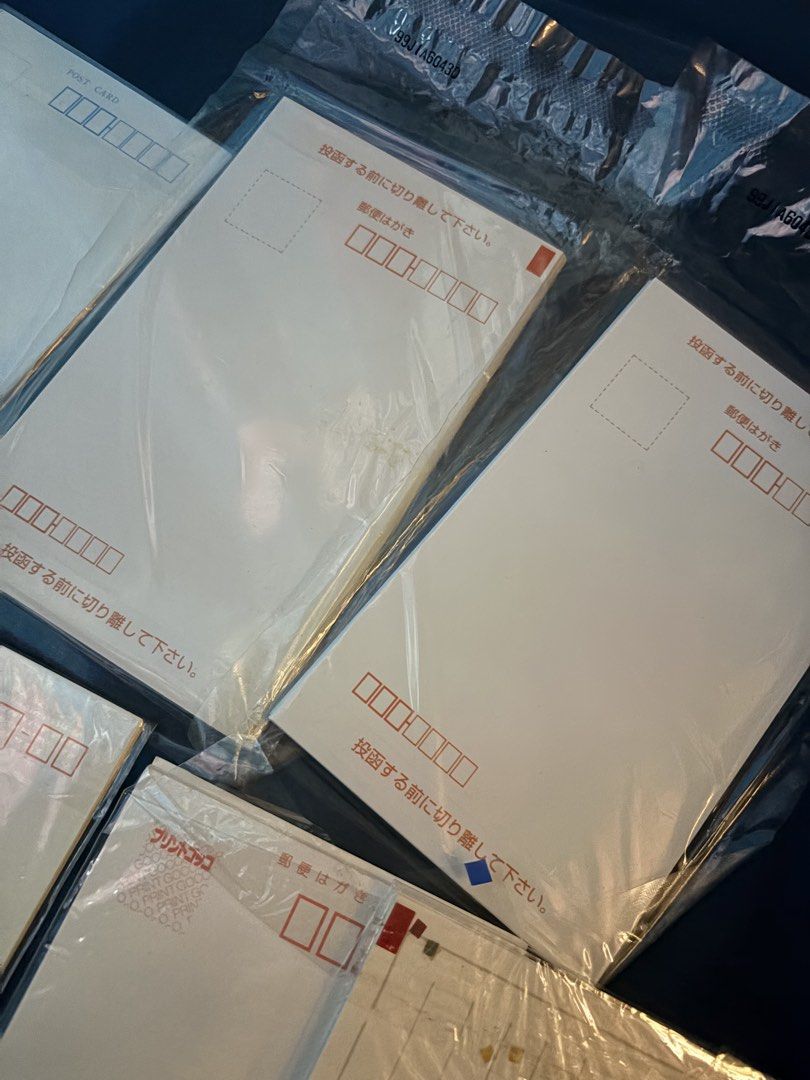 Sealed Postcards bundle plain (Category: Stationery & School Supplies) located in Manila. Submitted by wearly.fits (Listing ID 1462635049, Image 2). Description: - onhand, ready to ship - Pay first - From 🎌 - Loc: Manila - Gcash, Bank Transfer - Lalamove, J&T (buyer must shoulder shipping fee).