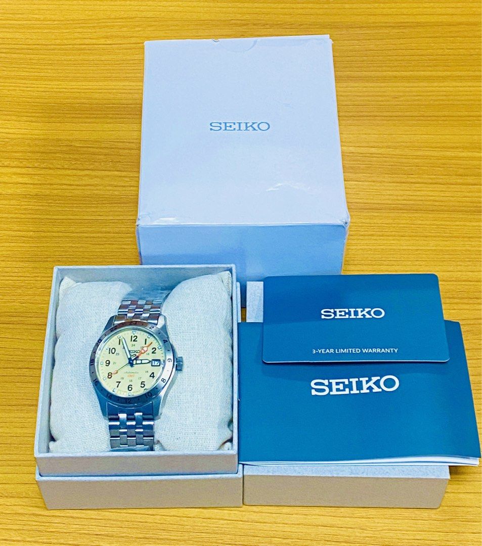 Seiko Field Watch GMT HBD002 (Category: Men's Watches) located in Mabalacat. Submitted by iamyummie (Listing ID 1462446559, Image 2). Description: Brand New Seiko 5 Sports Field GMT Reference No: HBD002 🇯🇵 JDM Version Condition: (10/10) Size: 39.4mm Complete Set ✅Asking Price: P23,500.00 (Negotiable) Location: Mabalacat, Pampanga.