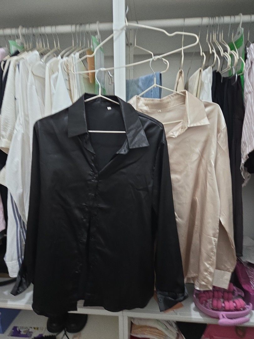 Set of 2 Satin Blouses (Category: Blouses) located in Agoncillo. Submitted by ariannacvii (Listing ID 1462443501, Image 2). Description: 👚 Pre-Loved Set of 2 Satin Blouses — ₱350 I’m currently decluttering my wardrobe and letting go of some of my pre-loved clothes! 🤍 • Size: XL • Brand: Other • Condition: Like New • Price: ₱350 ✨ Perfect for casual, everyday outfits and easy to style! 📌 IMPORTANT NOTE: Some of my clothes have been stored and u