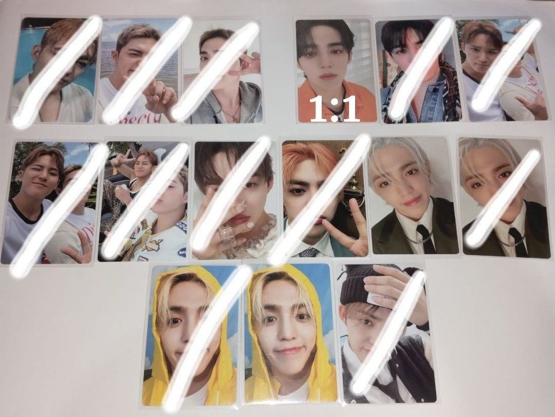 SEVENTEEN SCOUPS PHOTOCARDS (Category: K-Wave Merchandise) located in Davao. Submitted by dino_narawr (Listing ID 1456203649, Image 1). Description: official seventeen photocards ₱50 each - with ratio - onhand, ready to ship - can send photo proof & vid condi - payo/dop - mop: gcash/maya - mod: j&t dm for inquiries.