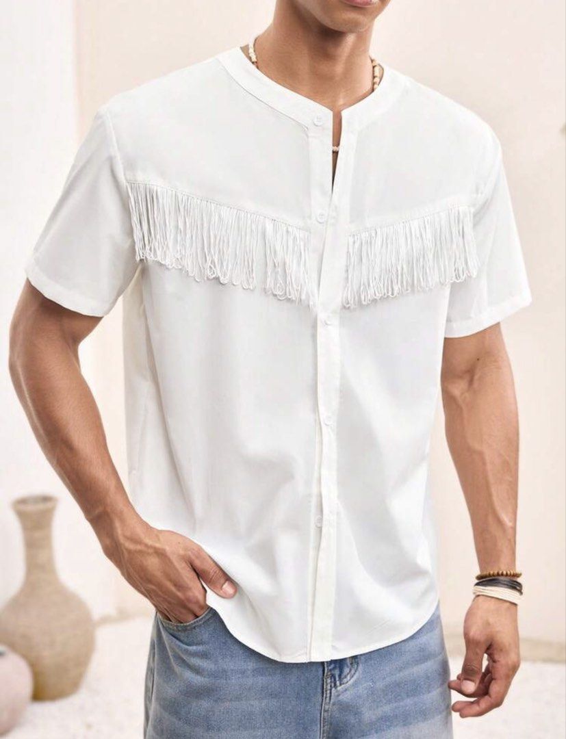 SHEIN Fringe Chest Button Down (Category: Tshirts & Polo Shirts ) located in Las Pinas. Submitted by sellerkjb (Listing ID 1462673477, Image 3). Description: BRAND NEW LAST PRICE POSTED XL.