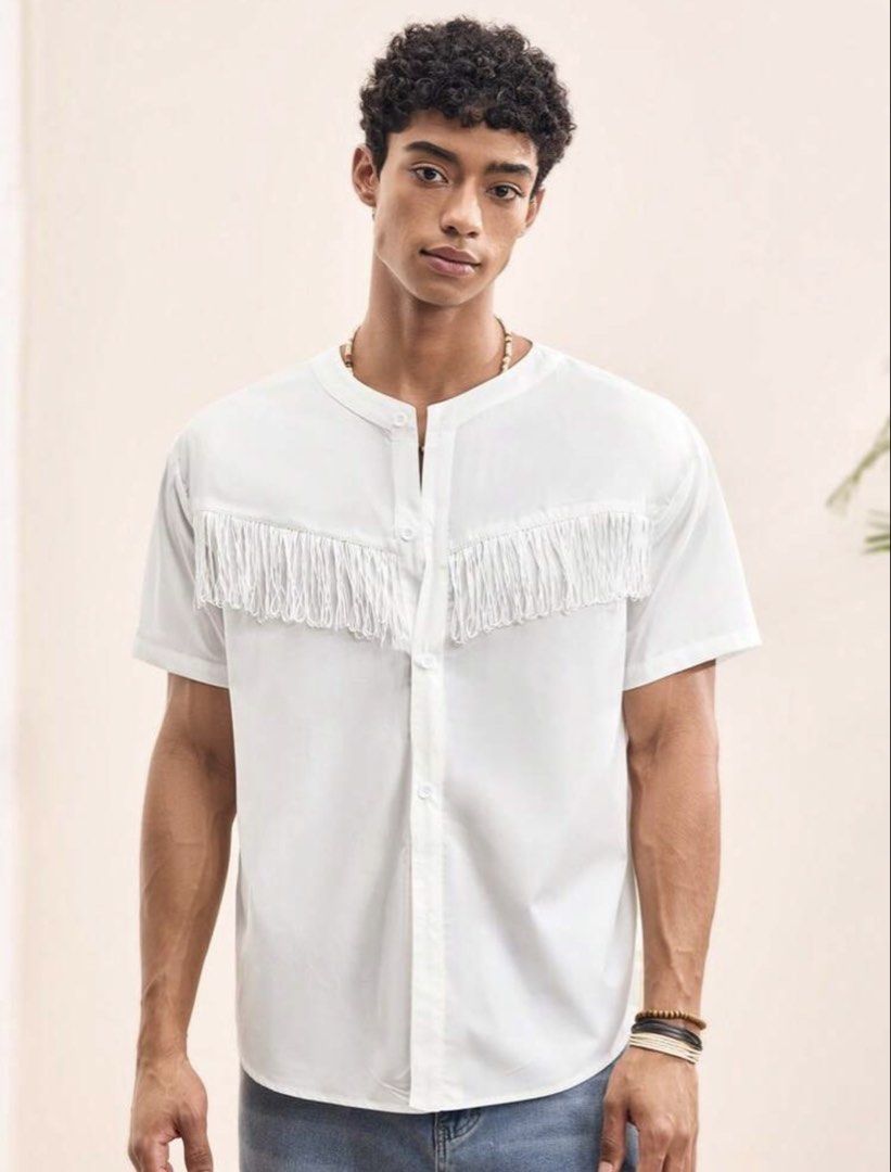 SHEIN Fringe Chest Button Down (Category: Tshirts & Polo Shirts ) located in Las Pinas. Submitted by sellerkjb (Listing ID 1462673477, Image 1). Description: BRAND NEW LAST PRICE POSTED XL.