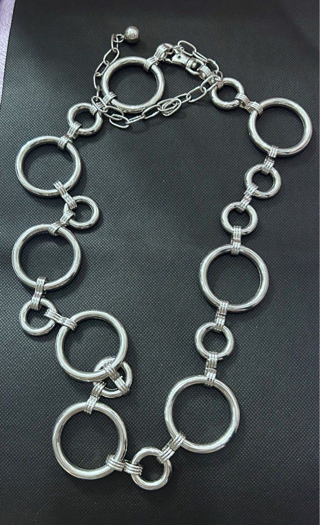 Silver Tone Dress Belt (Category: Belts) located in Makati City. Submitted by cestparfaitvintagejewelries (Listing ID 1462474908, Image 1). Description: 36” length end to end measurement .