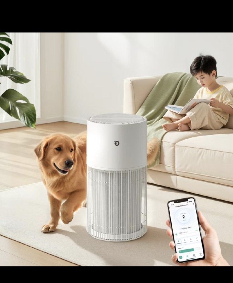 Simplus Air Purifier with HEPA H13 Filter & Smart AI (Category: Air Purifiers & Dehumidifiers) located in Caloocan City. Submitted by caparrosivan12-32271 (Listing ID 1462603815, Image 2). Description: - Simplus Air Purifier for cleaner air - Advanced 7-layer filtration with HEPA H13 - Covers rooms up to 70m² - Special Pet Mode for pet owners - Smart AI learns your air quality patterns - Control via app or LED touch panel - 24-hour timer - Quiet 