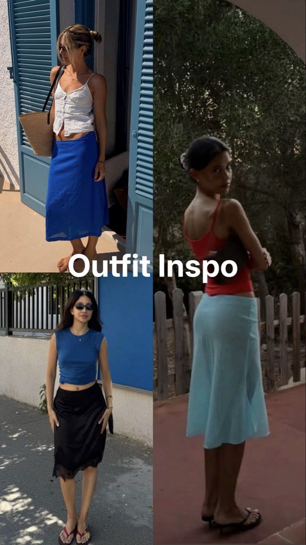 Sisley Blue Textured Skirt - Small to Medium (Category: Skirts) located in Las Pinas. Submitted by everythingandanything00 (Listing ID 1462522101, Image 3). Description: - Blue midi skirt from Sisley - Textured leaf pattern all over - Comfortable elasticated waistband - Perfect for dressing up or down - Style with a cute top for a chic look - Outfit inspiration photos provided.