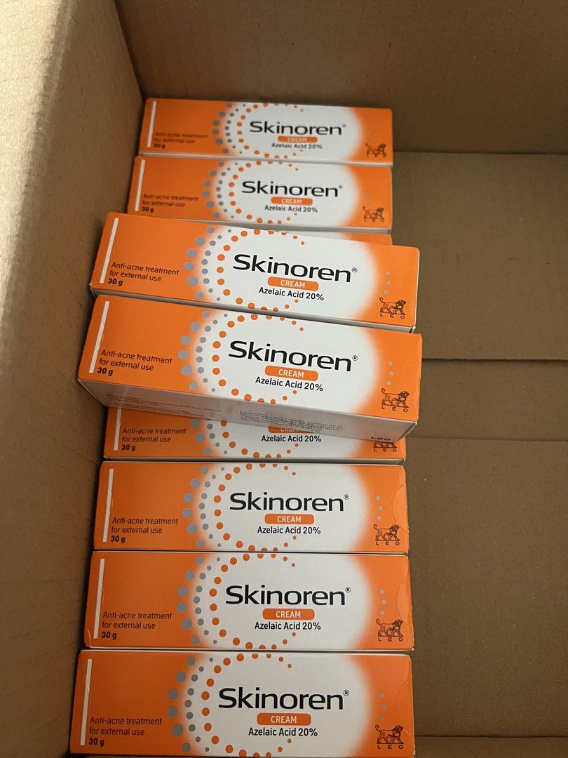 Skinoren Azelaic Acid 20% (Category: Face Care) located in Taguig. Submitted by eybi.ph (Listing ID 1462495914, Image 1). Description: - Brand: Skinoren - Active Ingredient: Azelaic Acid 20% - Type: Cream - Purpose: Anti-acne treatment for external use - Size: 30g - Condition: Brand new From Kuwait .