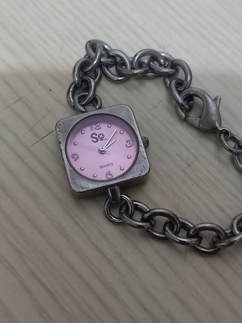 So bracelet watch (Category: Women's Watches) located in Las Pinas. Submitted by quick_deals_great_finds2 (Listing ID 1462619900, Image 1). Description: Original good working condition Quartz with battery 25mm Fits wrist 6.8 inches.