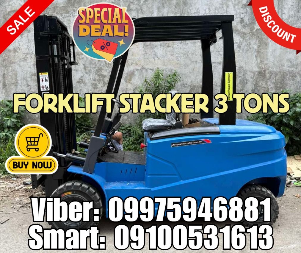 Solid Tire Warehouse Indoor Trucks Forklift Electric Stacker 3 Tons (Category: Everything Else Others) located in Pasig City. Submitted by tahelmardy (Listing ID 1462550235, Image 1). Description: 🎀 Forklift Stacker 3 Tons with 3m Height PHP 915,000 🌏 We Can Deliver Nationwide 👉 AP Cargo, LBC & Lalamove (🛳️ Sea /✈️ Air Freight) ✅💯 Guaranteed Seller ✅ High Quality Products ✅💯 Legit Distributor ✅ Complete Documents ✅ Free Shipping and Handlin