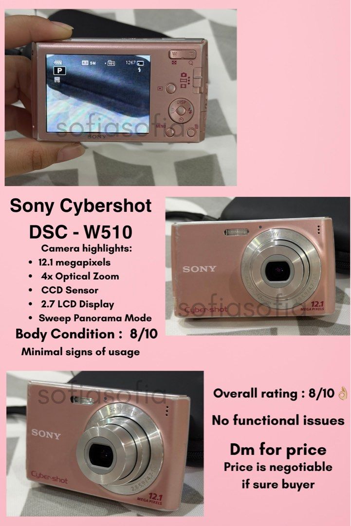 Sony Cybershot DSC-W510 (Category: Cameras) located in Manila. Submitted by cosmicshark-20f0 (Listing ID 1462439905, Image 1). Description: -Crowds fave -Rare pink color.