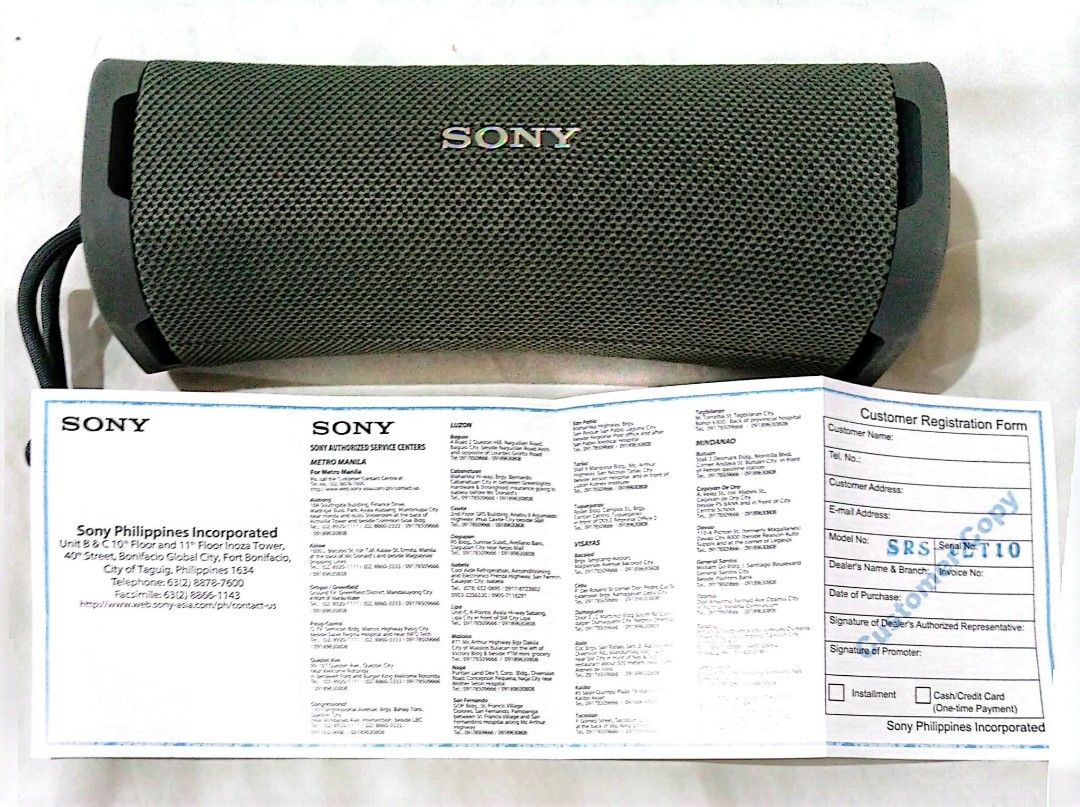 Sony ULT1 bluetooth speaker (Category: Soundbars, Speakers & Amplifiers) located in Andop. Submitted by thriftycrib-22 (Listing ID 1462612368, Image 2). Description: - RFS won in raffle. but nonplan to use - Sony Portable Bluetooth Speaker - Compact and powerful sound quality - Water and dustproof design (IPX5 rated) - Ideal for outdoor adventures and travel - Easy Bluetooth connectivity - Includes original packaging and documentation.