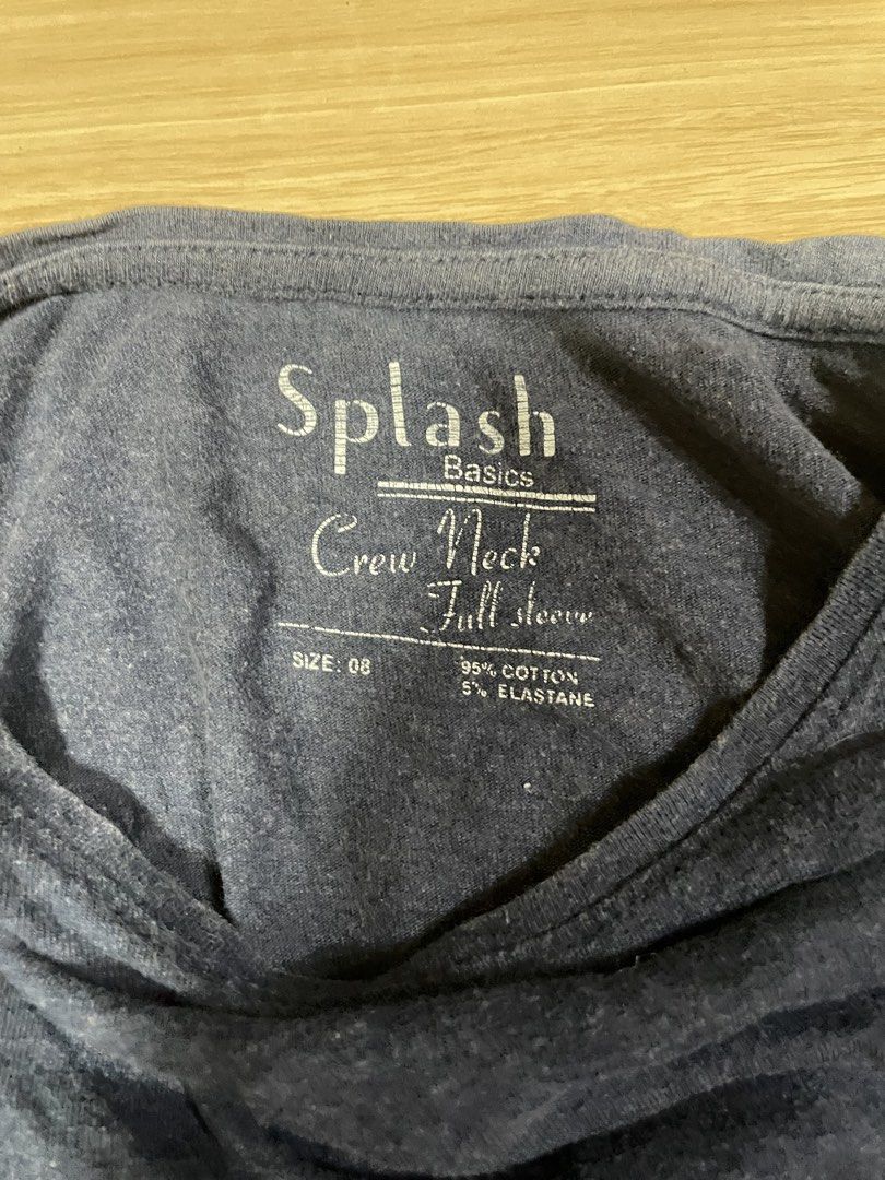Splash Basics Crew Neck Full Sleeve Shirt Preloved (Category: Shirts) located in San Juan, La Union. Submitted by nicaaas (Listing ID 1462596383, Image 2). Description: - no issues - can fit small-medium - FREE IF YOU BUY ANY ON MY LISTINGS - Brand: Splash Basics - Color: Navy Blue - Style: Long Sleeve, Crew Neck - Material: 95% Cotton, 5% Elastane (for comfort and stretch) - Size: 08 - Ideal for: Everyday wear.