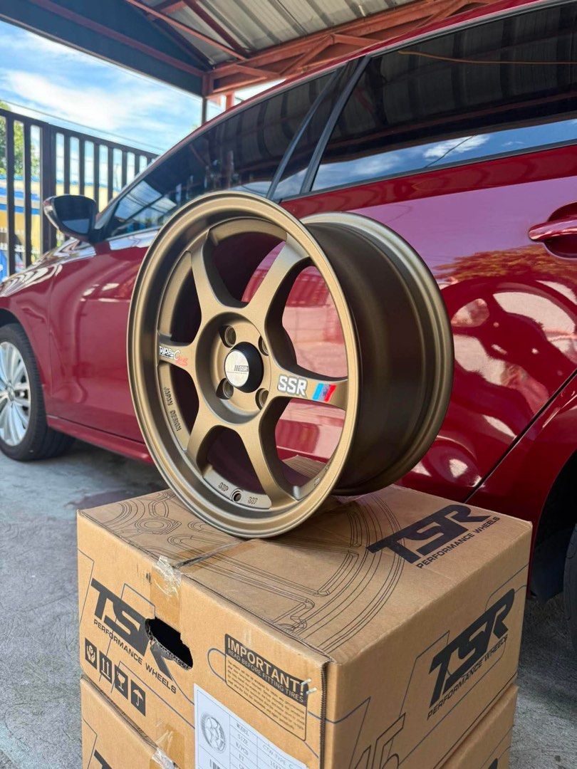 SSR Type C 4x100pcd flow form (Category: Mags and Tires) located in Paranaque City. Submitted by jestinlouise (Listing ID 1462619636, Image 3). Description: Brand New 15s Flow Form Rims 4 holes / 8 holes universal 100 PCD / 100-114 PCD ✔ Flow form wheels ✔ Stronger and lighter than ordinary cast wheels ✔ Quality paint finish ✔ Clean and sporty look Perfect for Honda, Toyota, Mitsubishi, Suzuki, Mazda, and other 4-hole setups. FREE delivery within