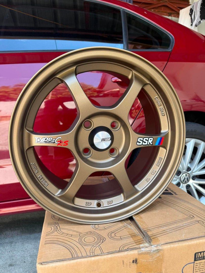 SSR Type C 4x100pcd flow form (Category: Mags and Tires) located in Paranaque City. Submitted by jestinlouise (Listing ID 1462619636, Image 2). Description: Brand New 15s Flow Form Rims 4 holes / 8 holes universal 100 PCD / 100-114 PCD ✔ Flow form wheels ✔ Stronger and lighter than ordinary cast wheels ✔ Quality paint finish ✔ Clean and sporty look Perfect for Honda, Toyota, Mitsubishi, Suzuki, Mazda, and other 4-hole setups. FREE delivery within