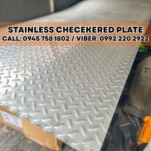 Stainless Checkered Plate (Category: Construction & Building Materials) located in Manila. Submitted by sanshinindustrialtoolssupply (Listing ID 1462460230, Image 1). Description: - High-quality stainless checkered plates - Versatile for various applications - Available in different sizes - Contact us for inquiries and orders.