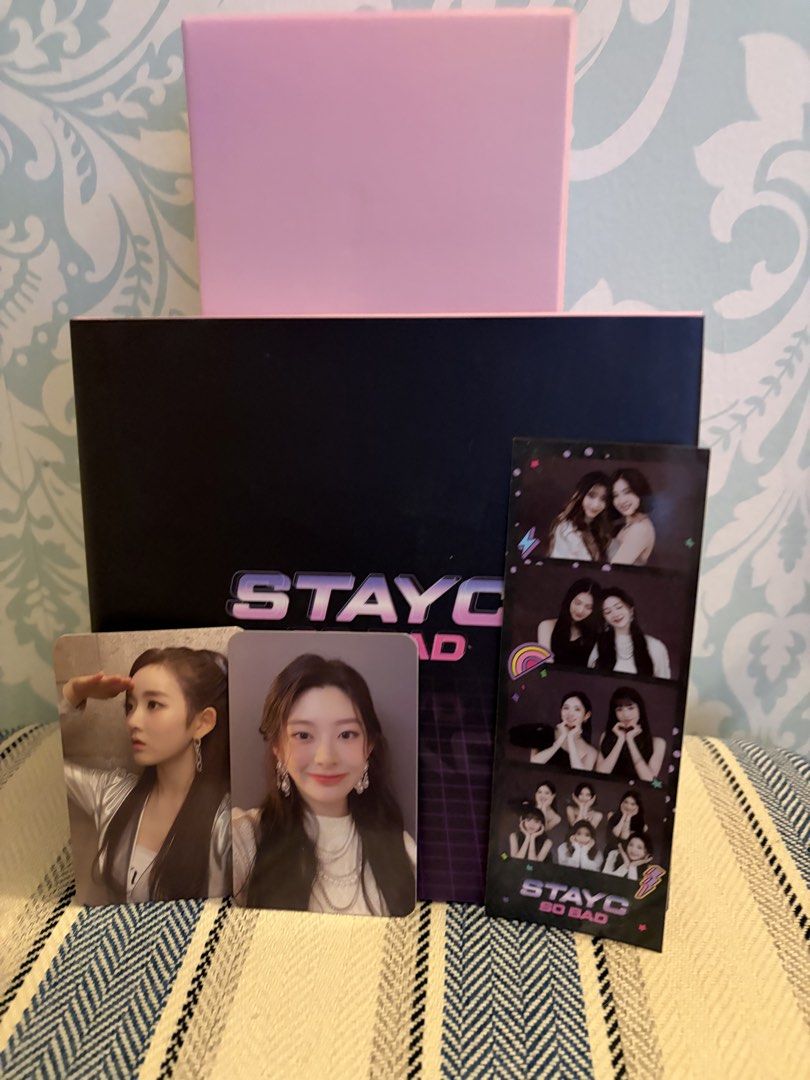 STAYC SO BAD Album (Category: CDs & DVDs) located in Manila. Submitted by sc.moo04 (Listing ID 1462650171, Image 1). Description: - complete inclusions - sold as set.