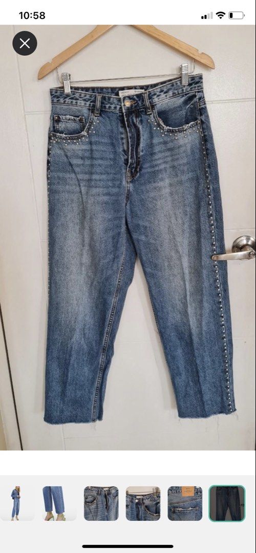 Stradivarius High Waist Studded Jeans (Category: Jeans) located in Iloilo. Submitted by papillon30 (Listing ID 1462673063, Image 1). Description: Best fits 29-30 .