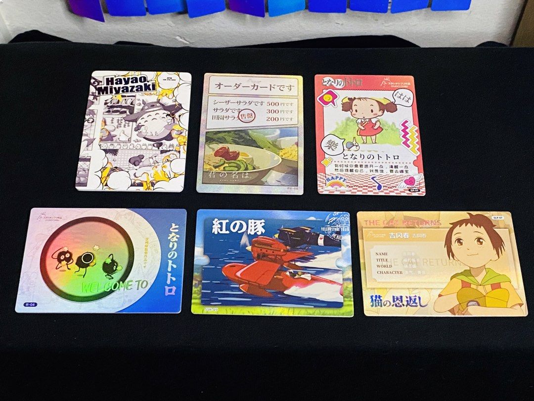 Studio Ghibli Trading Cards 250 EACH (Category: Raw Singles) located in Manila. Submitted by kawaii_omocha_est2020 (Listing ID 1462650883, Image 1). Description: ✅ Mine Now, Pay Now ✅ Please check all photos for complete details. ✅ Please manage your expectations, most items are preloved and not for those who are sensitive about condition. ✅ Actual color may vary due to lighting conditions. ✅ Due to limited reply quota, I will only entertain seri