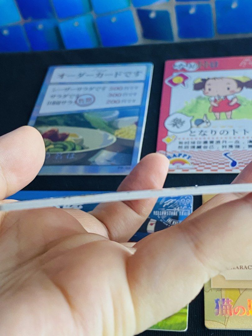 Studio Ghibli Trading Cards 250 EACH (Category: Raw Singles) located in Manila. Submitted by kawaii_omocha_est2020 (Listing ID 1462650883, Image 3). Description: ✅ Mine Now, Pay Now ✅ Please check all photos for complete details. ✅ Please manage your expectations, most items are preloved and not for those who are sensitive about condition. ✅ Actual color may vary due to lighting conditions. ✅ Due to limited reply quota, I will only entertain seri