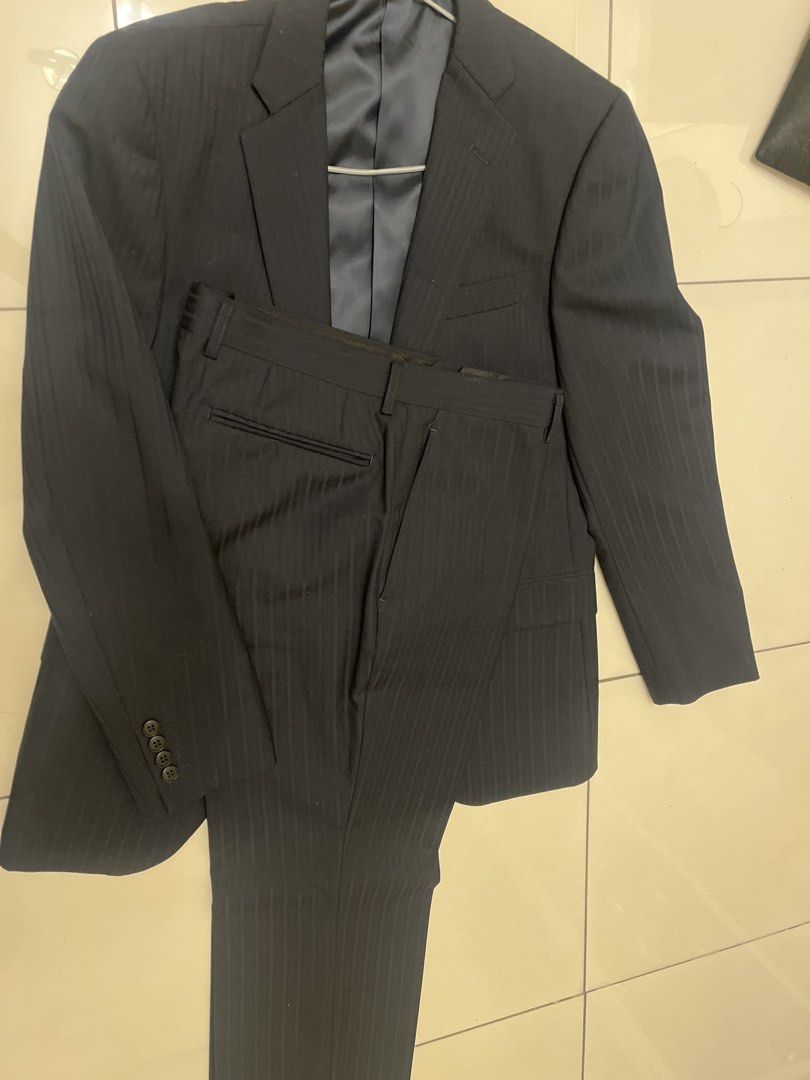 Suit Set( top&bottom) (Category: Sets & Coordinates) located in Quezon City. Submitted by irresistiblebam (Listing ID 1462614354, Image 2). Description: Jacket Color - black; measurement Length - 27 in; back top - 16 in; back waist - 18 in; sleeves - 24 in The set is equivalent to one jacket only so grab the opportunity for a high quality suit set! Trousers Length - 39 in; waist - 30 in; thigh - 20 in.