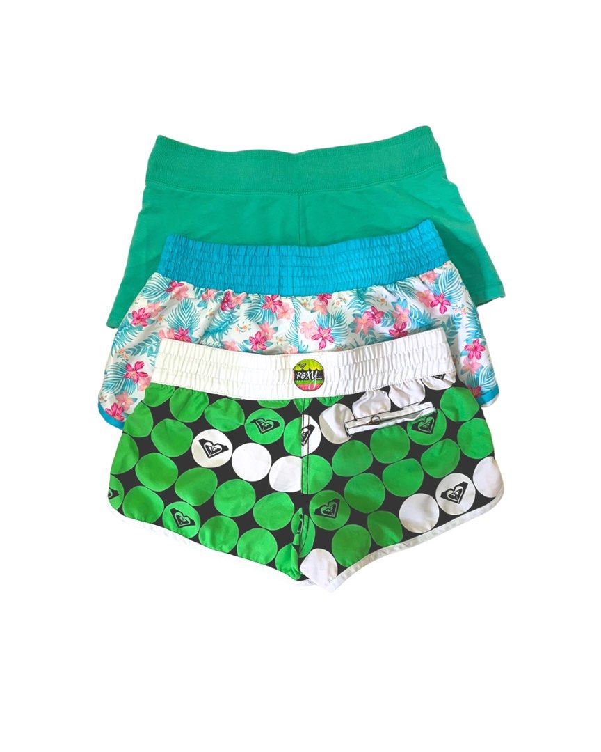 Summer/Booty Shorts Bundle (Category: Shorts) located in Marikina City. Submitted by dowsie.shop4divas (Listing ID 1462556567, Image 2). Description: 170EACH - Bundle of 3 shorts - One green pair with drawstringROX - One pair with tropical floral print - One pair with green and white circles and Roxy logos - Ideal for lounging or beach days.