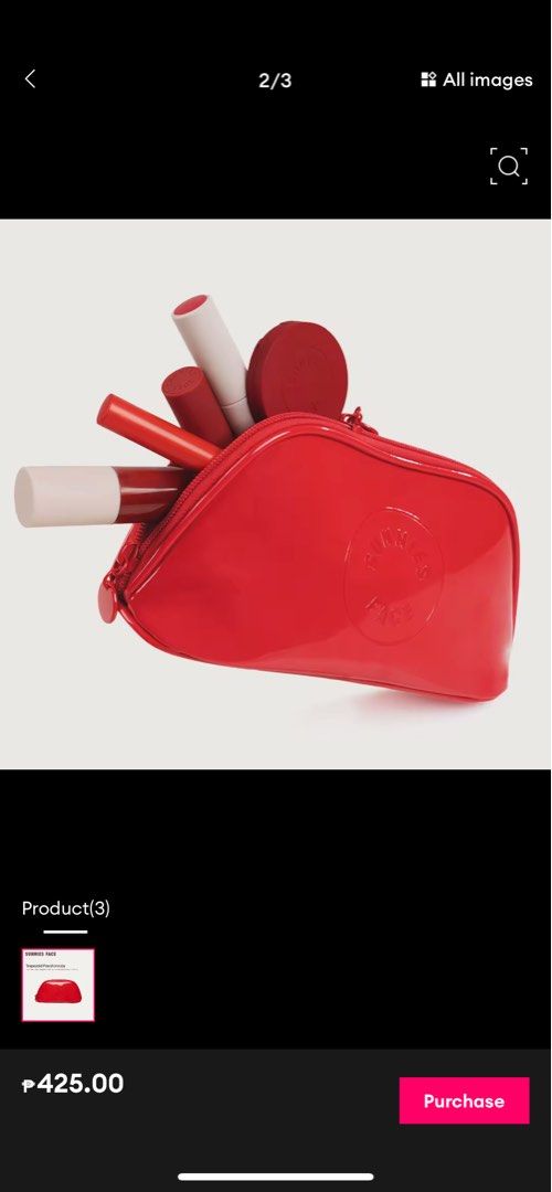 Sunnies Face Trapezoid Pouch in Ruby Red (Category: Purses & Pouches) located in Manila. Submitted by khaeeeeee (Listing ID 1462579939, Image 2). Description: .