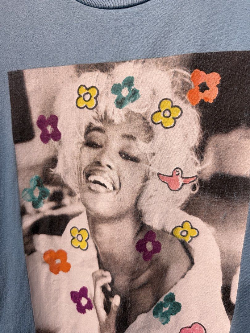 Supreme "Naomi" Tee Light Blue (Category: Tshirts & Polo Shirts ) located in Manila. Submitted by ardobe.mnl (Listing ID 1462479199, Image 3). Description: Size: Medium Dimes: 20.5x28 Condition: Verygood Flaw: Hairline crack & White stain (check last pic) .
