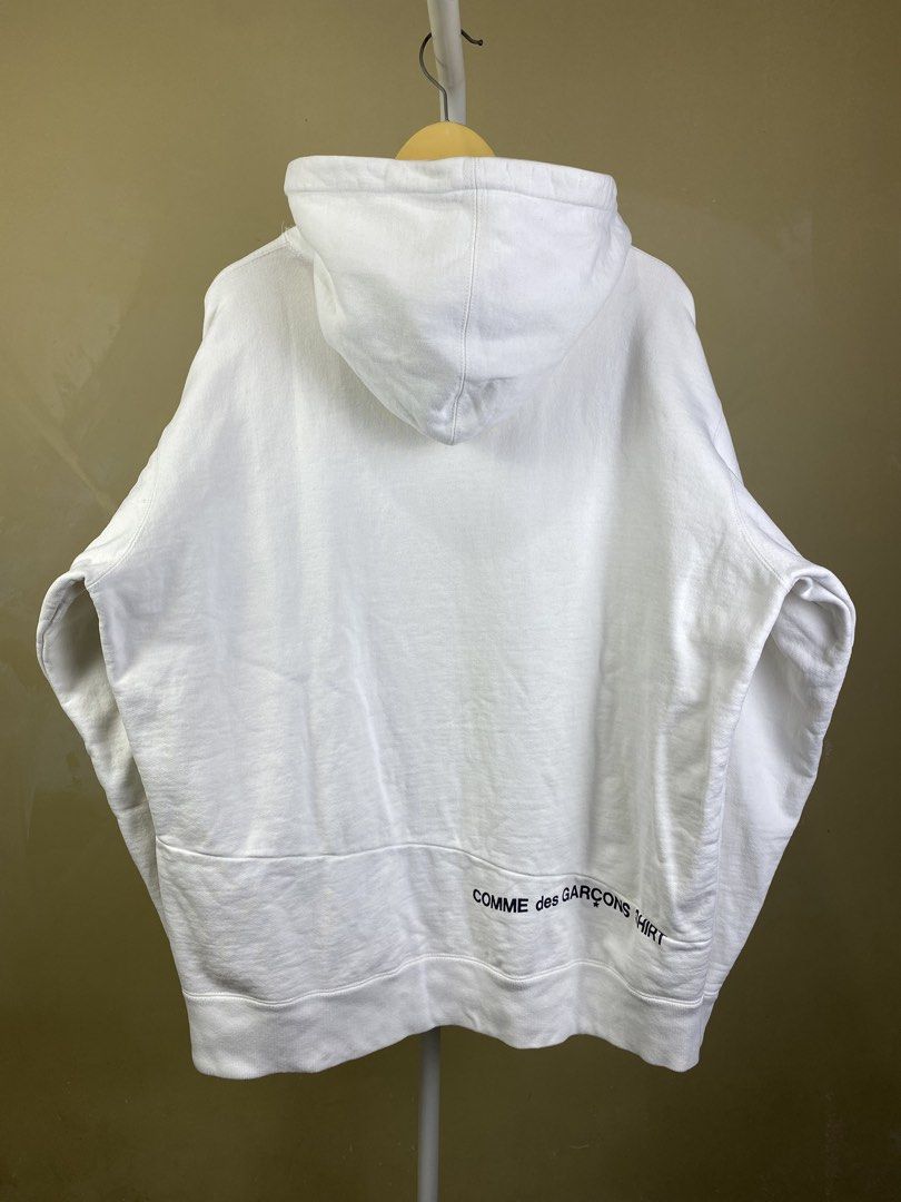 Supreme x Comme Des Garcons - Split Box Logo Hoodie Jacket (Category: Luxury Apparel) located in Dasmarinas. Submitted by goodbuyartisanal (Listing ID 1462538795, Image 2). Description: Supreme x Comme des garcons split box logo Hoodie jacket size XL Width 27 inches Length 28.5 inches Hem 22.5 inches Sleeves 25 inches Shoulder 22 inches excellent condition Price : 6,500 + ship Pm me.