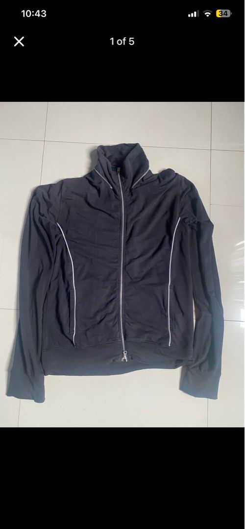 TAKEO KIKUCHI Black Track Jacket Size 4 (Category: Coats, Jackets and Outerwear) located in Baguio. Submitted by yunothewizardking (Listing ID 1462460640, Image 1). Description: - Brand: TAKEO KIKUCHI - Color: Black - Style: Track Jacket - Size: Tag shows 4 - Features: Full zip front, mock neck collar, white piping details on sides - Origin: Made in China - Ideal for: Casual wear, light workouts.