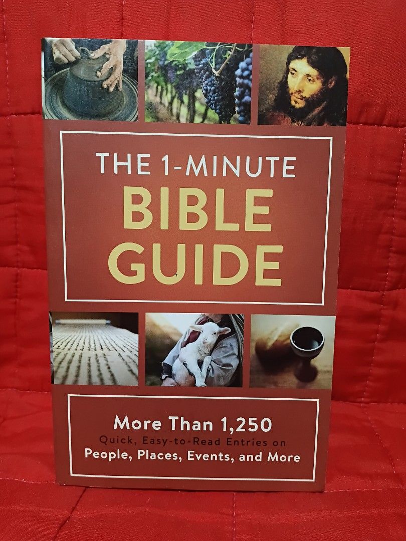 The 1-minute Bible Guide (Category: Religion Books) located in Manila. Submitted by krishna_ayanami (Listing ID 1462636112, Image 1). Description: - The 1-Minute Bible Guide - Features over 1,250 quick and easy-to-read entries - Covers key people, places, events, and more from the Bible - Designed for a better grasp of Scripture - Ideal for busy individuals seeking to understand the Bible.