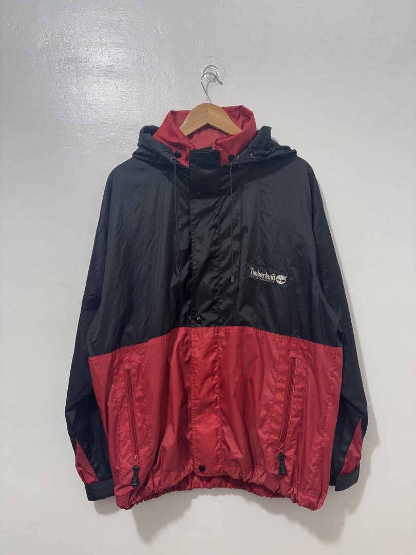 Timberland Black Red Windbreaker Jacket Men Large (Category: Coats, Jackets and Outerwear) located in Balanga. Submitted by winterlab_ph (Listing ID 1462581641, Image 3). Description: Code: C009 Width: 26 Length: 28 Shoulders: 24.5 Sleeves: 23 : with discoloration (front) : needs wash .