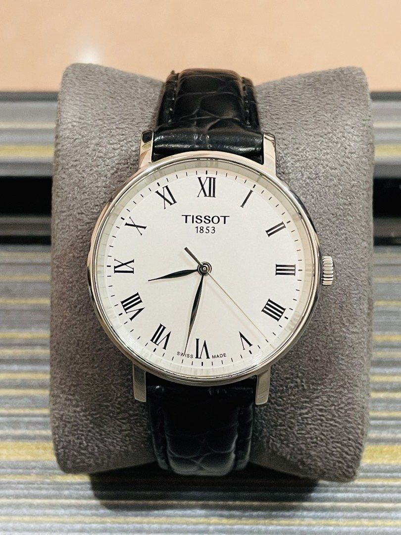Tissot Everytime Ladies or Unisex Midsize (Category: Men's Watches) located in Paranaque City. Submitted by robertsoon.08 (Listing ID 1462497914, Image 1). Description: Tissot Everytime Ladies or Unisex Midsize Swiss Quartz Movement 34mm case size Original leather Bracelet Good running condition Preloved used watch Authentic/Original Watch only!! with provided box ordinary.