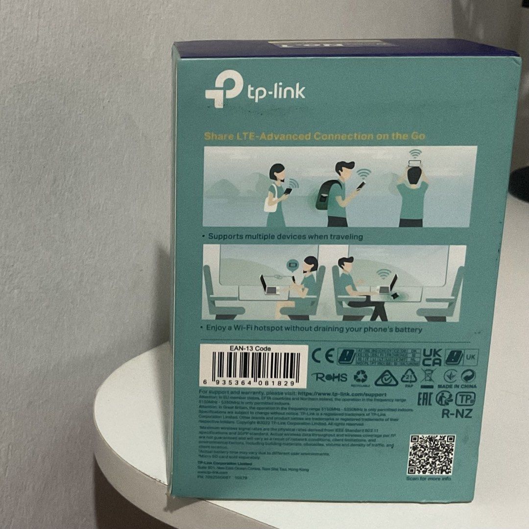 TP-Link M7450 — 300 MBPS 4G+ Pocket Wifi (Category: Networking) located in Quezon City. Submitted by itsciaralou (Listing ID 1462598043, Image 3). Description: Orig. Price — Php 7,490 Bought Feb. this year. No issue. RFS: may wifi na Inclusive of box, manual, & charging cable. —— Lalamove/LBC or meet up: - QC Area - Las Pinas Area - Lipa City Area.